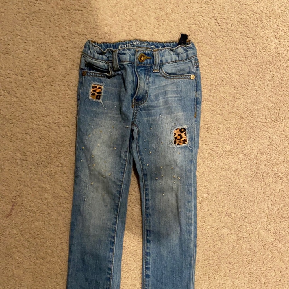 Guess jeans with leopard detail toddler girl